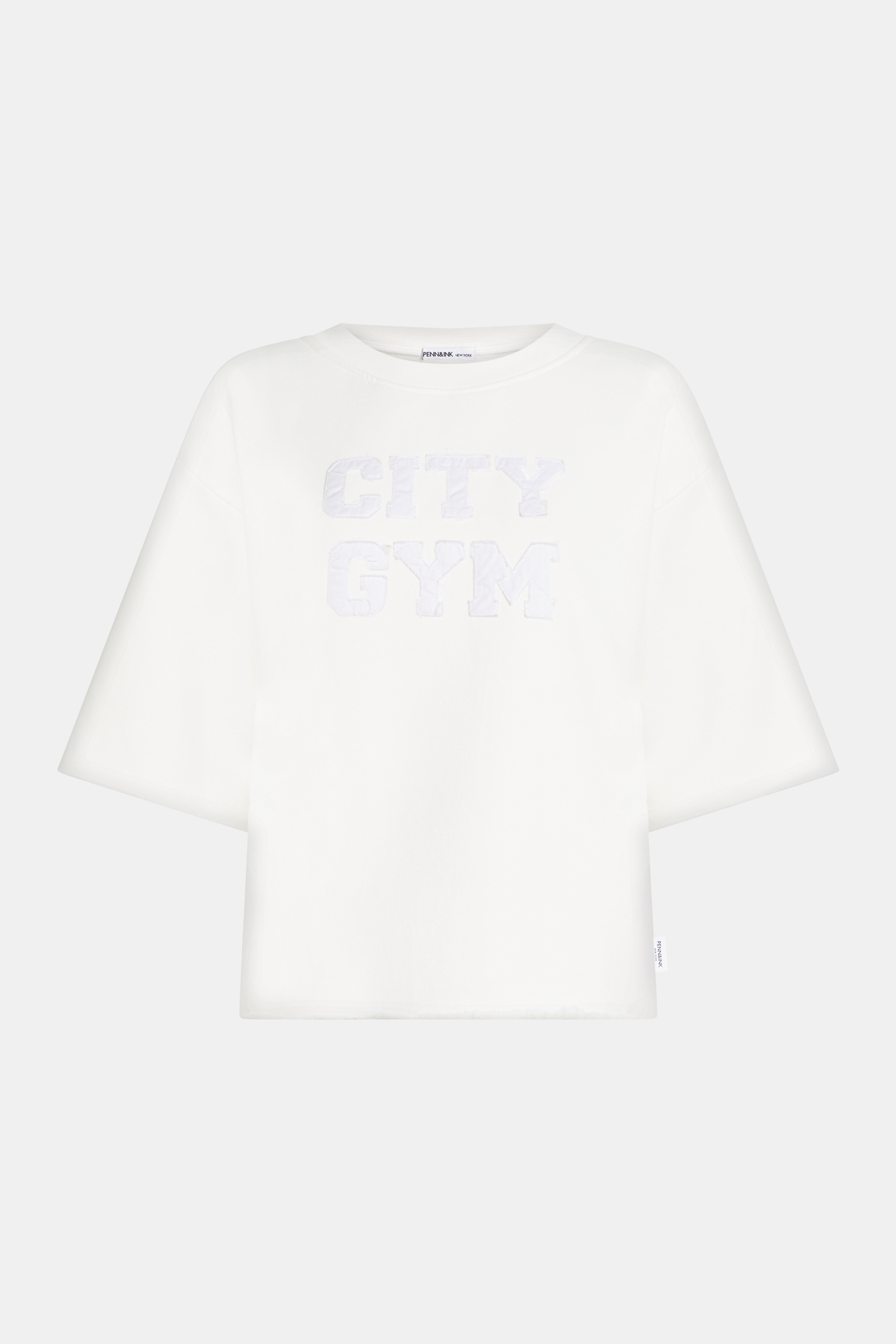 Penn&Ink S26F1835 sweater print ecru/white