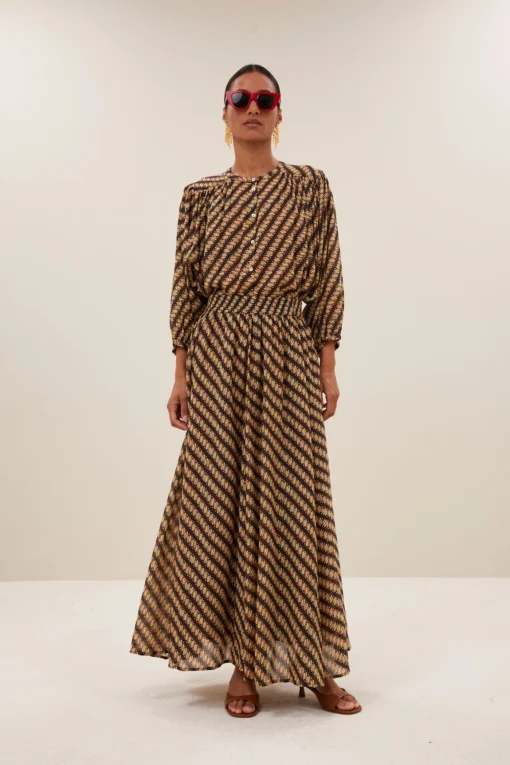 By-Bar Becky manilla blouse manilla print