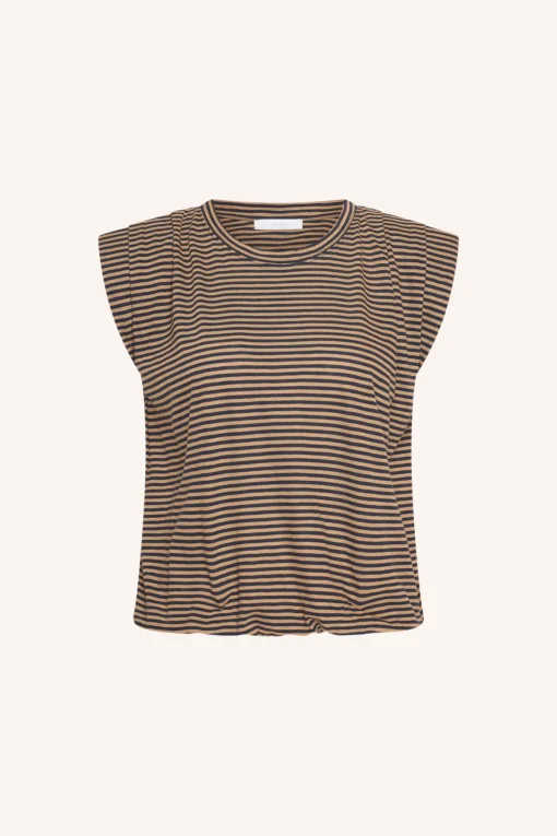 Alternative view of By-Bar Nilou stripe top tannin stripe