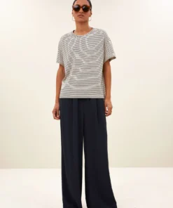 By-Bar Mace small stripe top admiral blue stripe