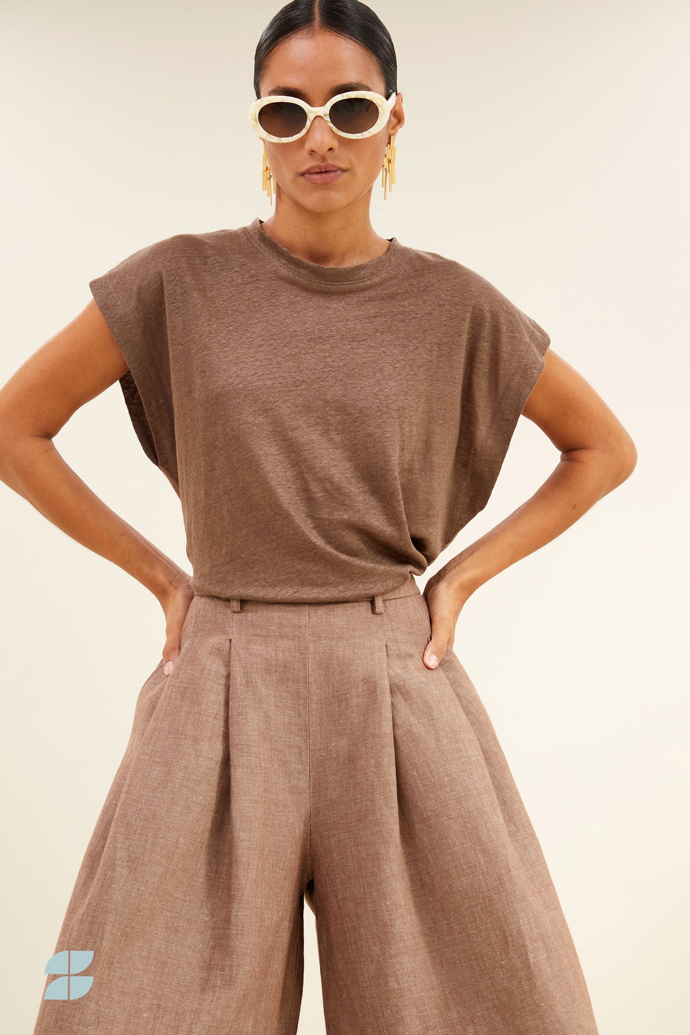 By-Bar Mason linen top iced coffee - Afbeelding 3