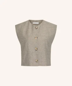 Alternative view of By-Bar Nori melange gilet charcoal melee