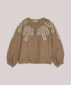 Alternative view of Summum 2s3449 Blouse cotton branches khaki