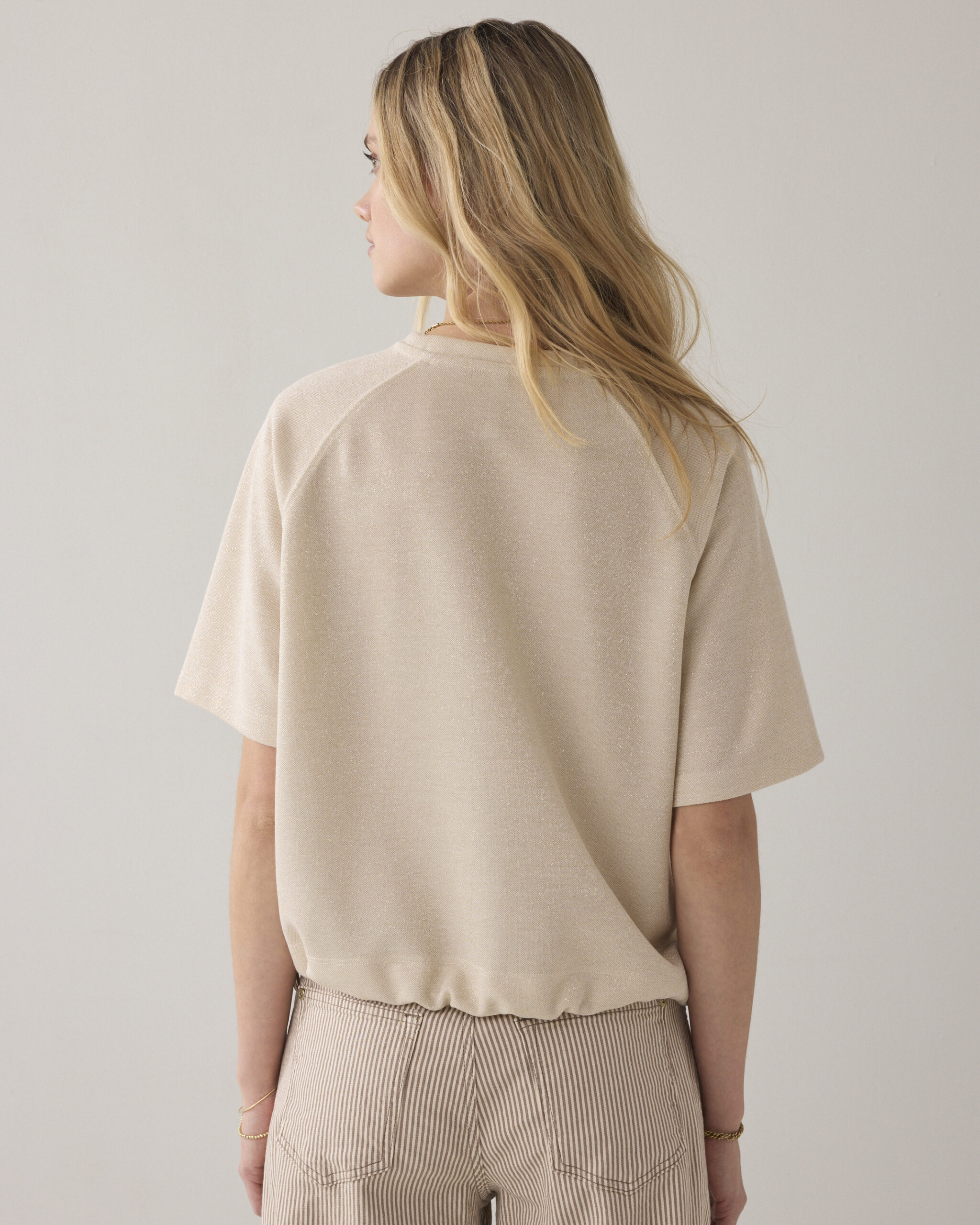 Summum 3s5275 Top boxy tee sparkle ivory - Afbeelding 3