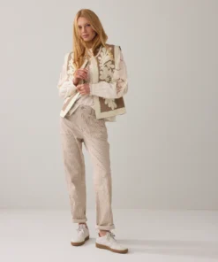 Summum 4s2949 Tapered pant cotton stripe twill khaki
