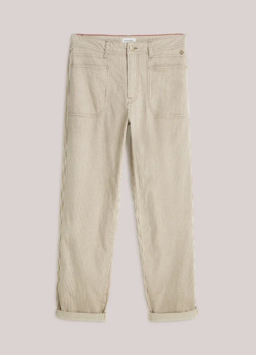 Alternative view of Summum 4s2949 Tapered pant cotton stripe twill khaki