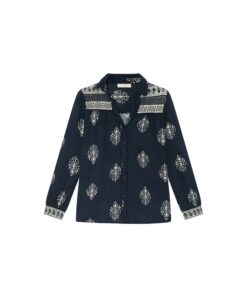 Alternative view of Maison Hotel shirt black leaves Rani black henna