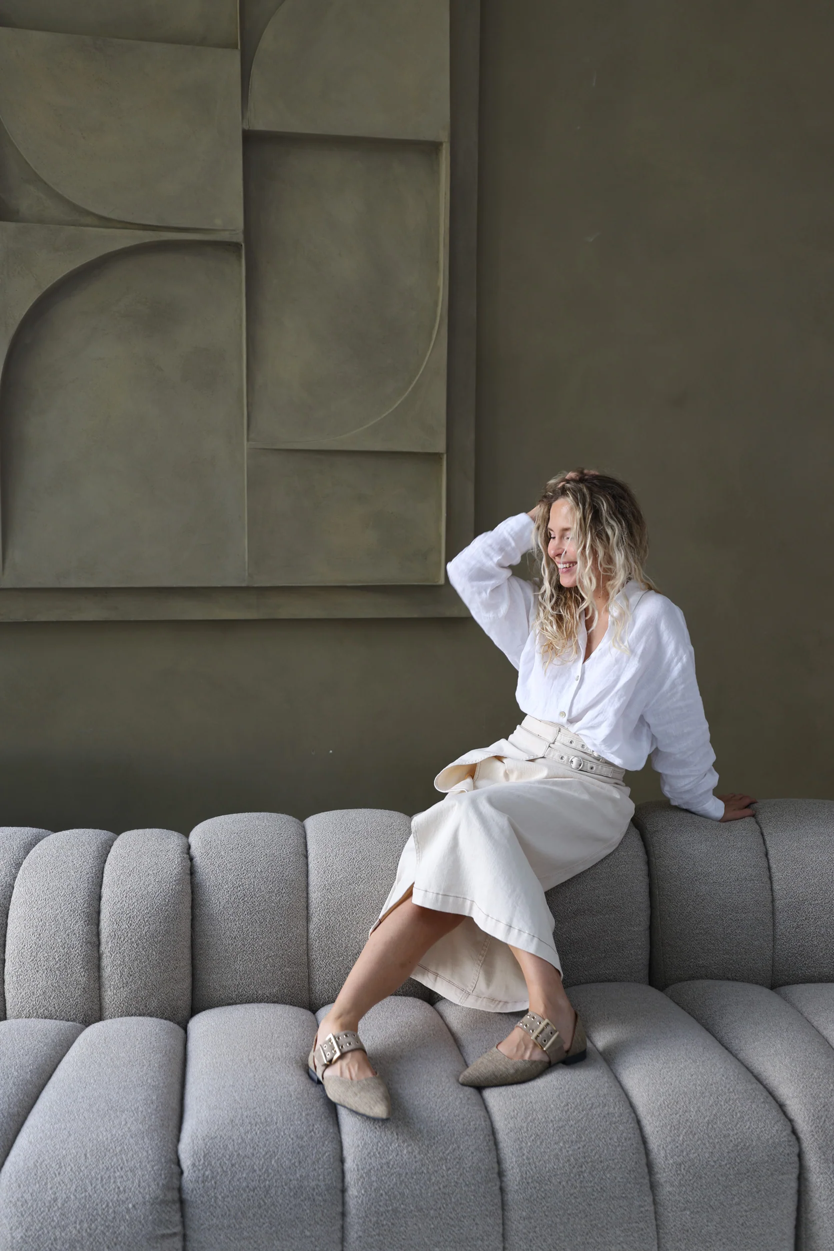 Babouche Binny-84 taupe/kum - Afbeelding 3