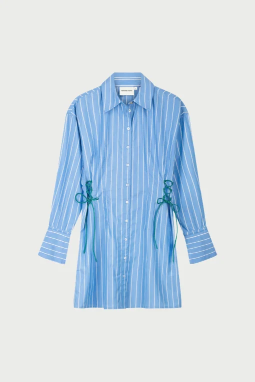 Alternative view of Fabienne Chapot Coletta blue pyjama stripe dress marina blue/cosy white