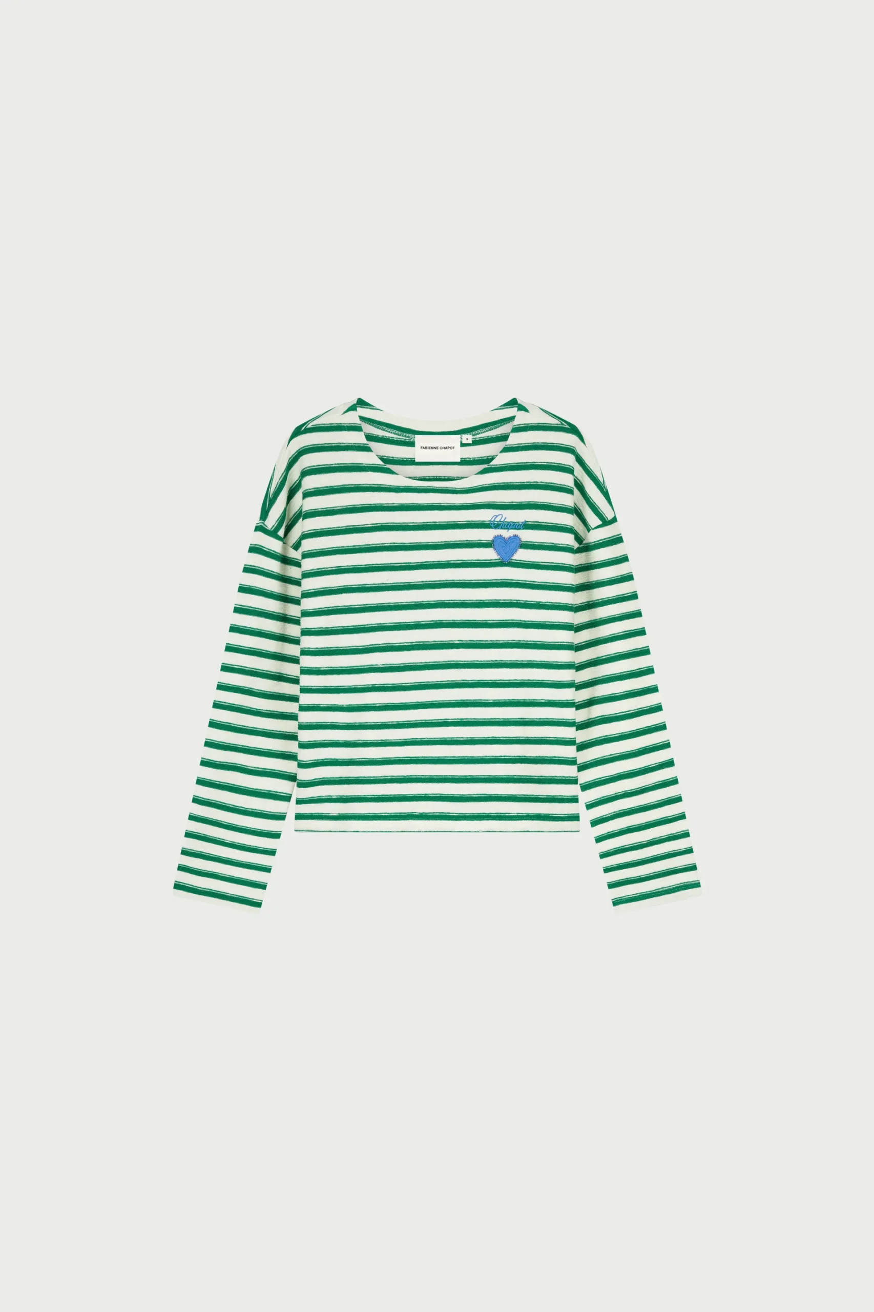 Fabienne Chapot Celina top cosy white/green - Afbeelding 2