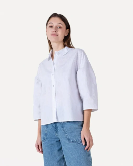 Another-Label Chianna shirt blue white stripe