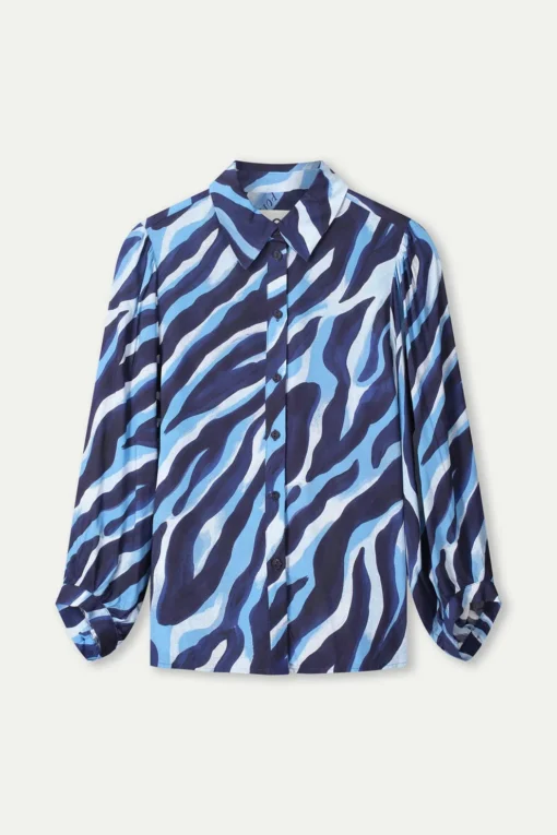 Alternative view of Pom Amsterdam Blouse Animal blue Sp9502 blue