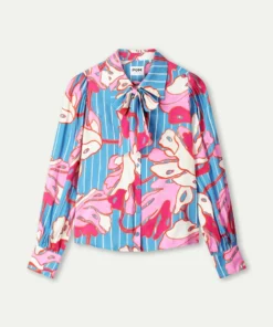 Alternative view of Pom Amsterdam blouse Urban flora stripe SP9500 multi colour