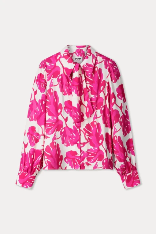 Alternative view of Pom Amsterdam blouse Urban flora white SP9501 multicolour