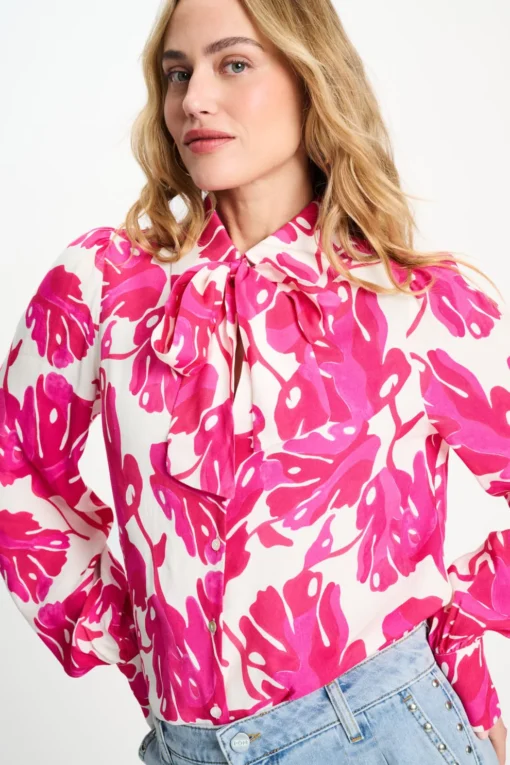 Pom Amsterdam blouse Urban flora white SP9501 multicolour