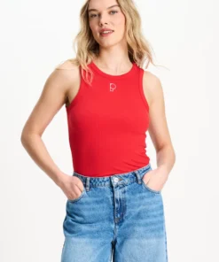 Pom Amsterdam tanktop Rib bloom red SP9575