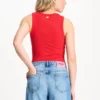 pom amsterdam tops tanktop rib bloom red 1217942654