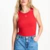 pom amsterdam tops tanktop rib bloom red 1217942656