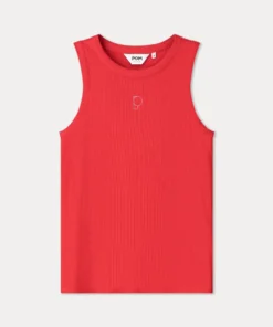 Alternative view of Pom Amsterdam tanktop Rib bloom red SP9575