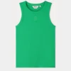 pom amsterdam tops tanktop rib palm green 1217942672