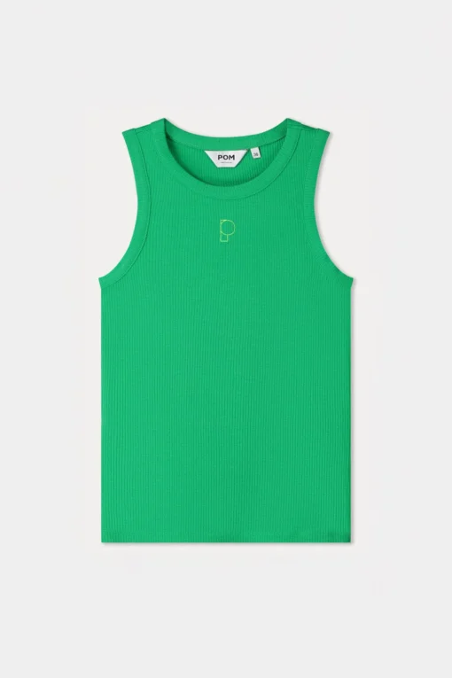 Alternative view of Pom Amsterdam tanktop Rib palm green SP9534 green