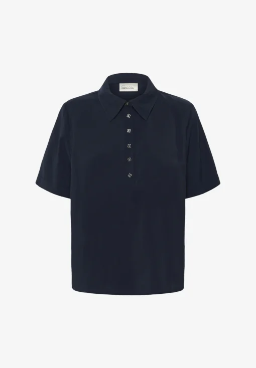 Alternative view of My Essential Wardrobe Mindy polo tee dark sapphir blue