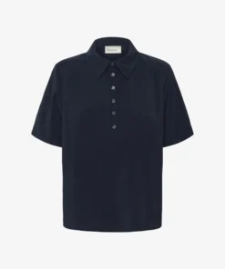 Alternative view of My Essential Wardrobe Mindy polo tee dark sapphir blue