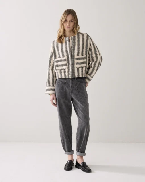 Summum 1s1277 Jacket stripe black-ivory