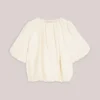 Summum 2s3442 Top balloon sleeves viscose cotton ivory