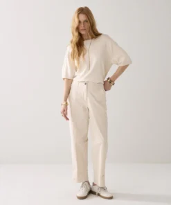 Summum 4s2950 Trousers cotton blend with approx 71cm inseam ivory
