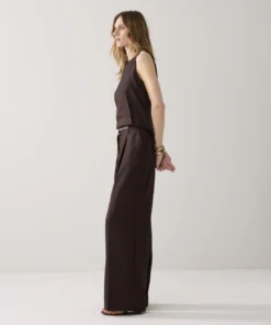 Summum 4s2953 Trousers linen blend coffee