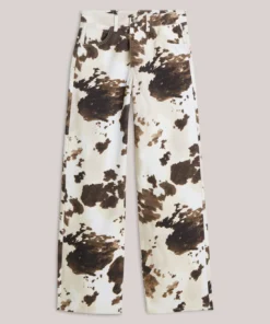 Alternative view of Summum 4s2956 Baggy straight pant cow printed twill multicolour