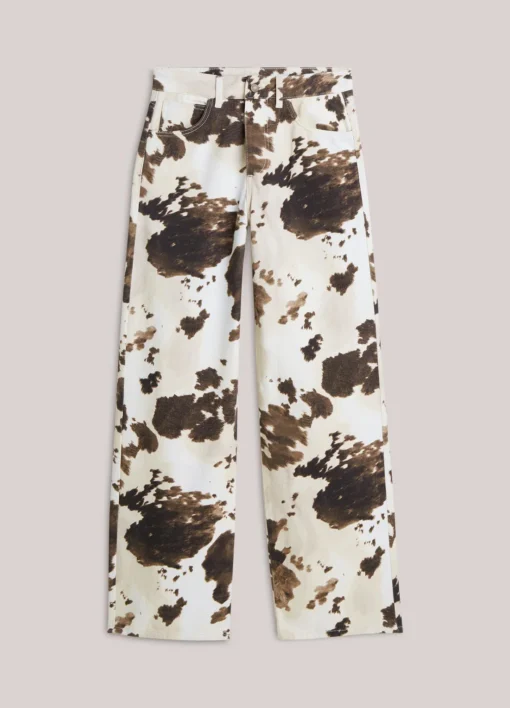Alternative view of Summum 4s2956 Baggy straight pant cow printed twill multicolour