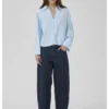 My Essential Wardrobe Sunna Boxy Short shirt cashmere blue