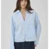 My Essential Wardrobe Sunna Boxy Short shirt cashmere blue - Afbeelding 3