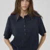 My Essential Wardrobe Mindy polo tee dark sapphir blue - Afbeelding 3