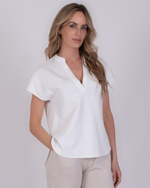 Alternative view of The Clothed Laval top off white