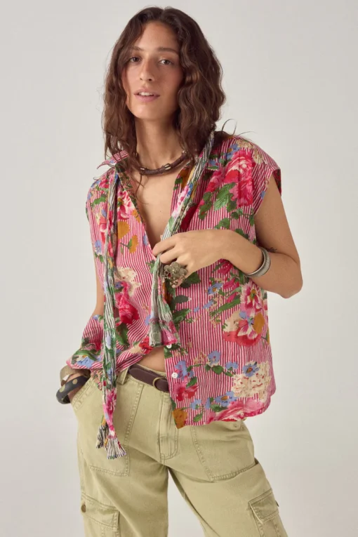 Alternative view of Maison Hotel sleeveless blouse Bolton soul lucas rouge