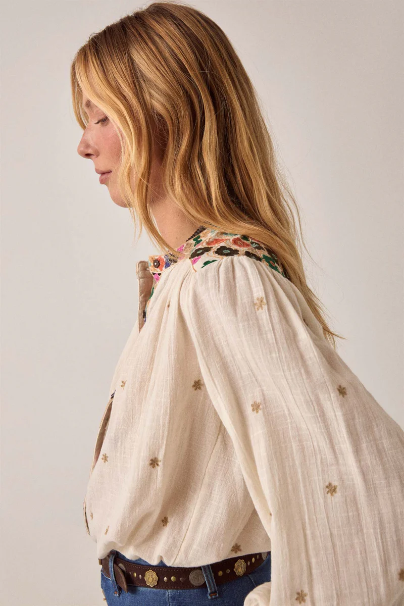 Maison Hotel blouse udaipur Cleo off white - Afbeelding 5