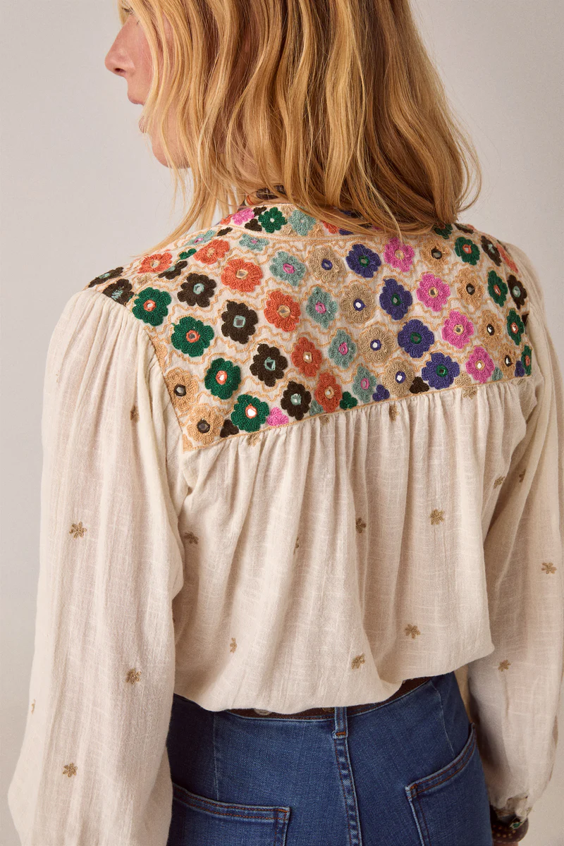 Maison Hotel blouse udaipur Cleo off white - Afbeelding 7