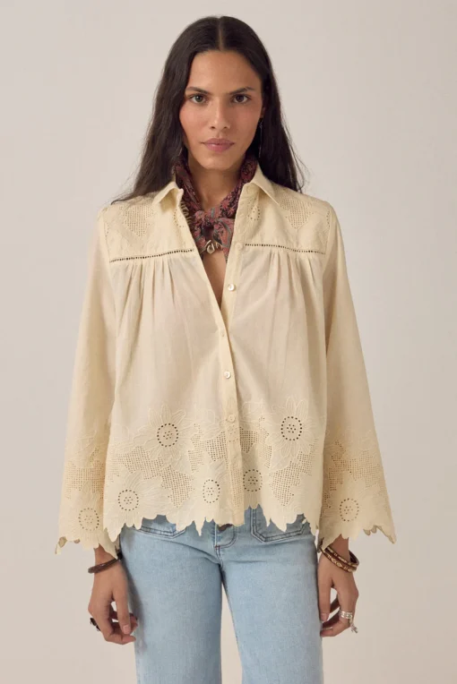 Alternative view of Maison Hotel blouse daybloom Arbind ivory