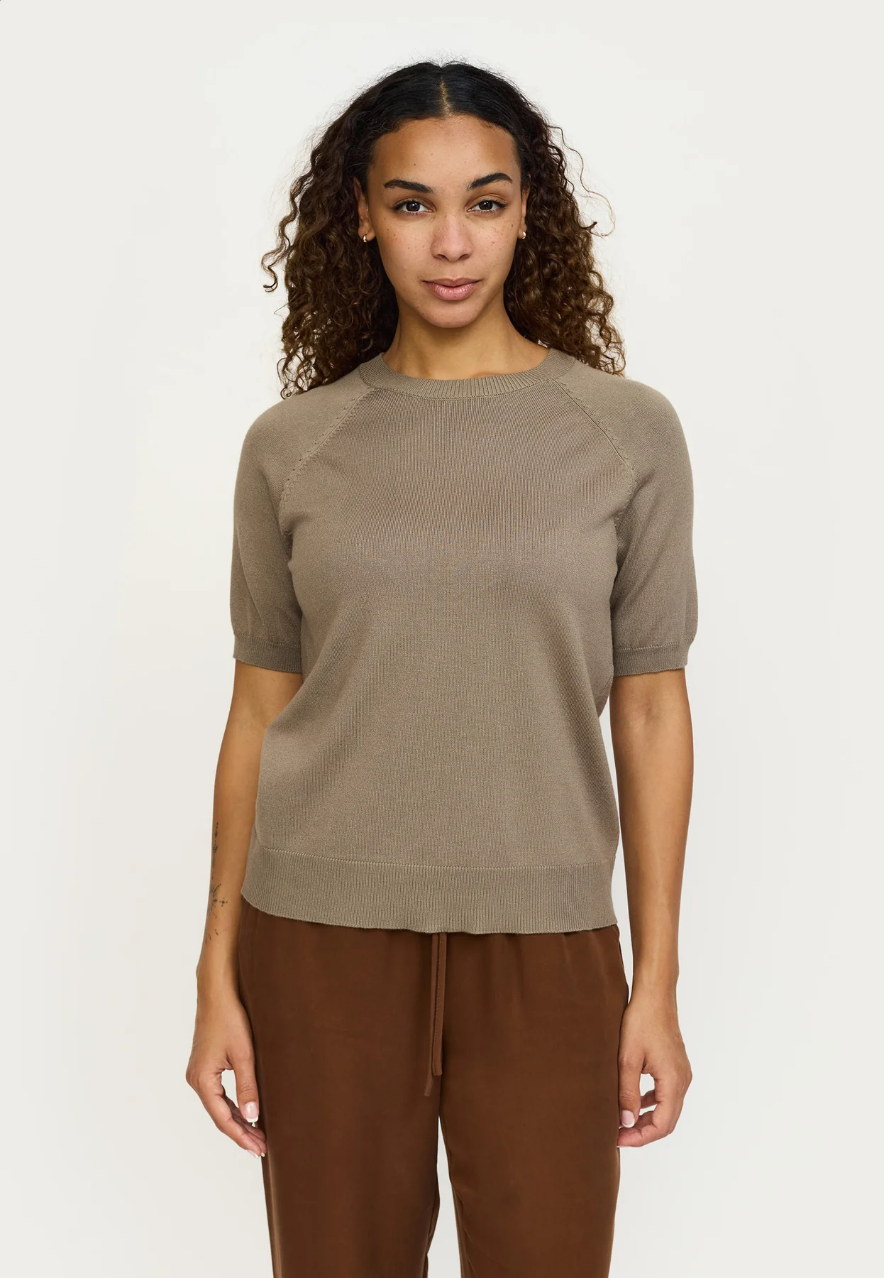 Soft Rebels Z26 Marla o-neck knit 320-200 greige