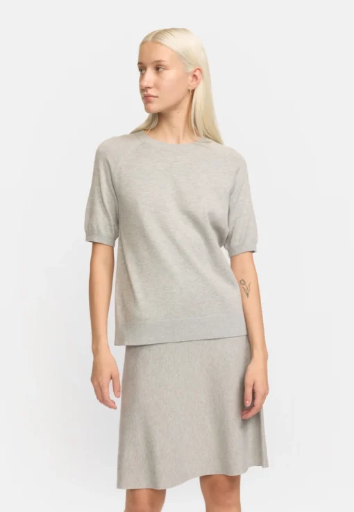Soft Rebels Z26 Marla o-neck knit 320-200 light grey melange