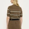 SRMarla SS Striped knit Knitwear SR226 211 994 Sepia 2 1800x1800