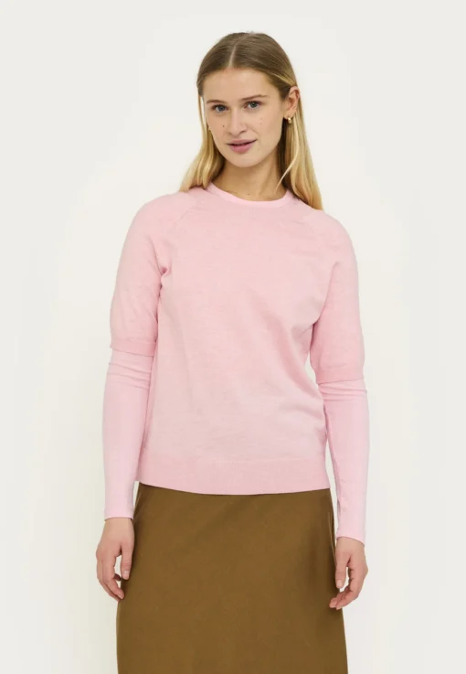 Soft Rebels Z26 Marla ss o-neck knit 320-200-1 bleached mauve melange