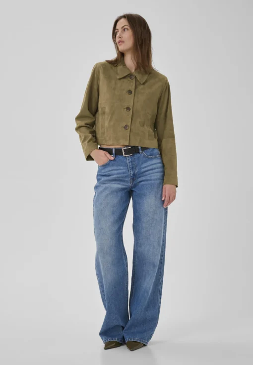 My Essential Wardrobe Petra suede jacket capers