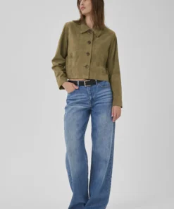 My Essential Wardrobe Petra suede jacket capers