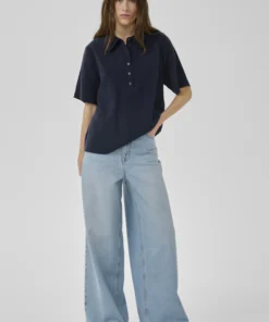 My Essential Wardrobe Mindy polo tee dark sapphir blue