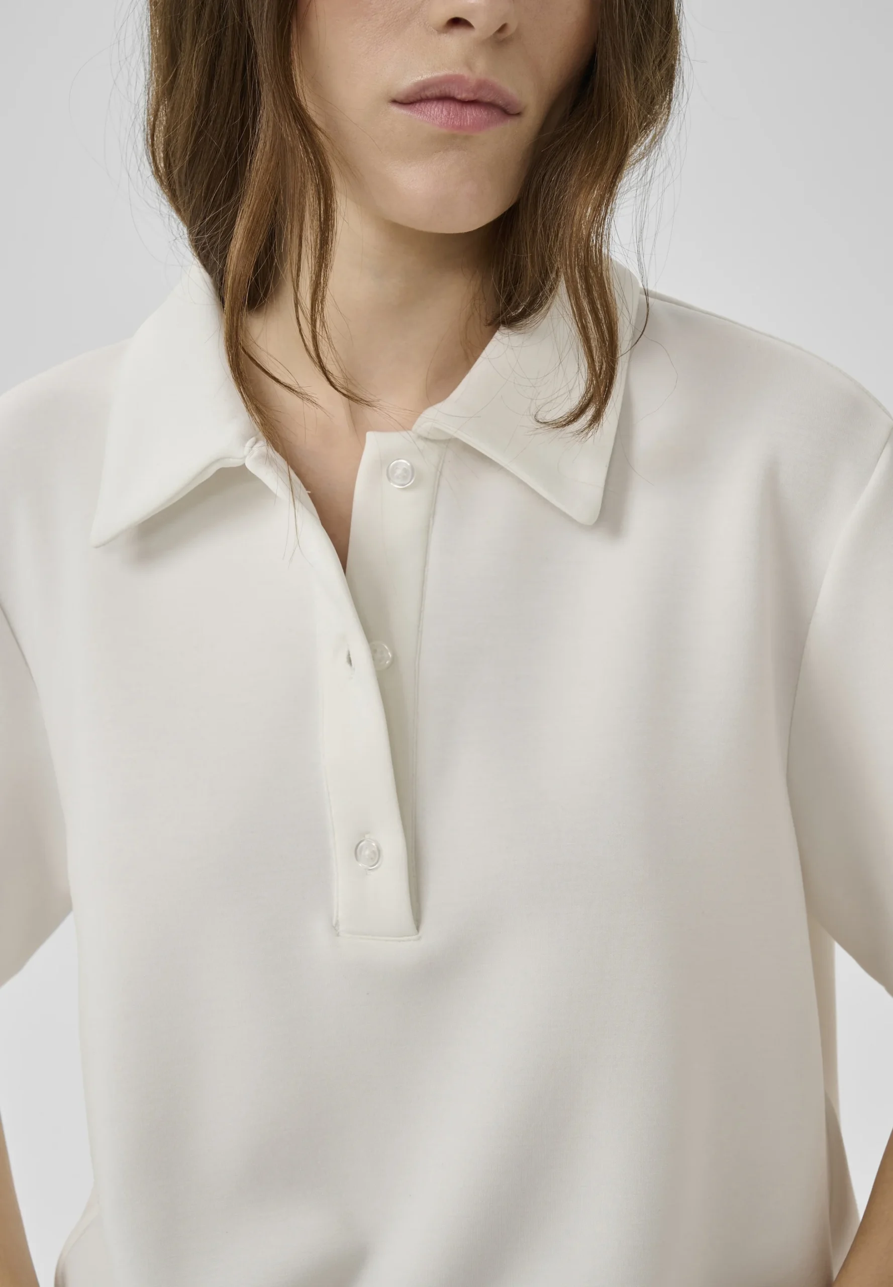 My Essential Wardrobe Helle Polo tee snow white - Afbeelding 5