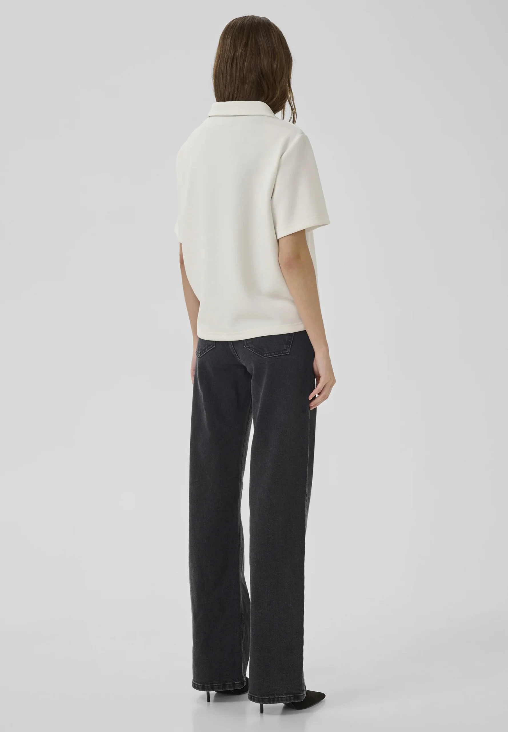 My Essential Wardrobe Helle Polo tee snow white - Afbeelding 6